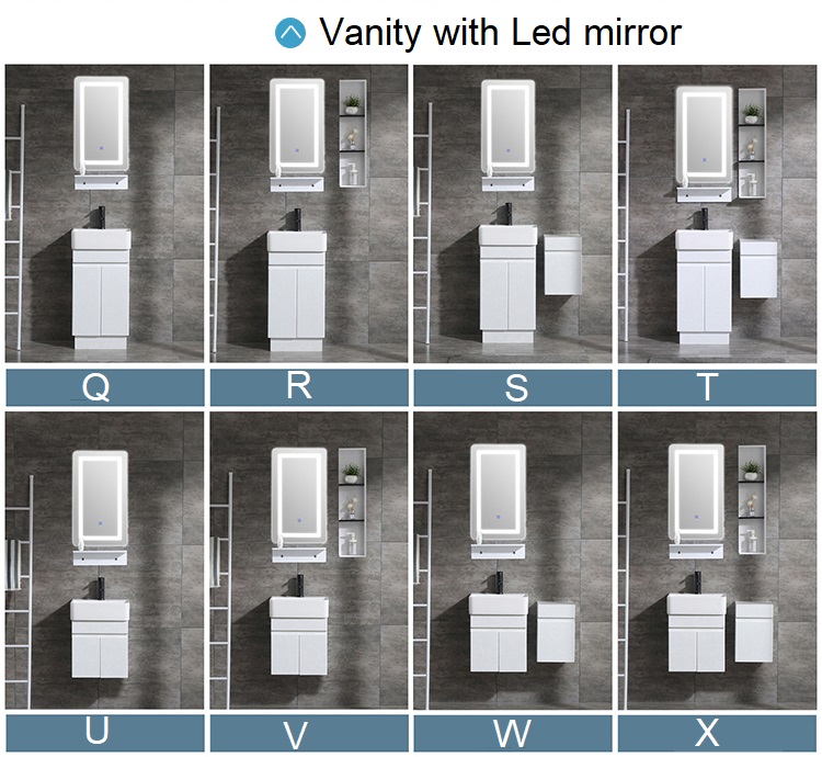 smallest bathroom vanity cabinet with led mirror